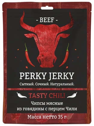 Чипсы "PERKY JERKY" мясные из говядина с перцем чили 
