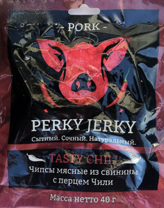 Чипсы "PERKY JERKY" мясные из свинины с перцем чили 